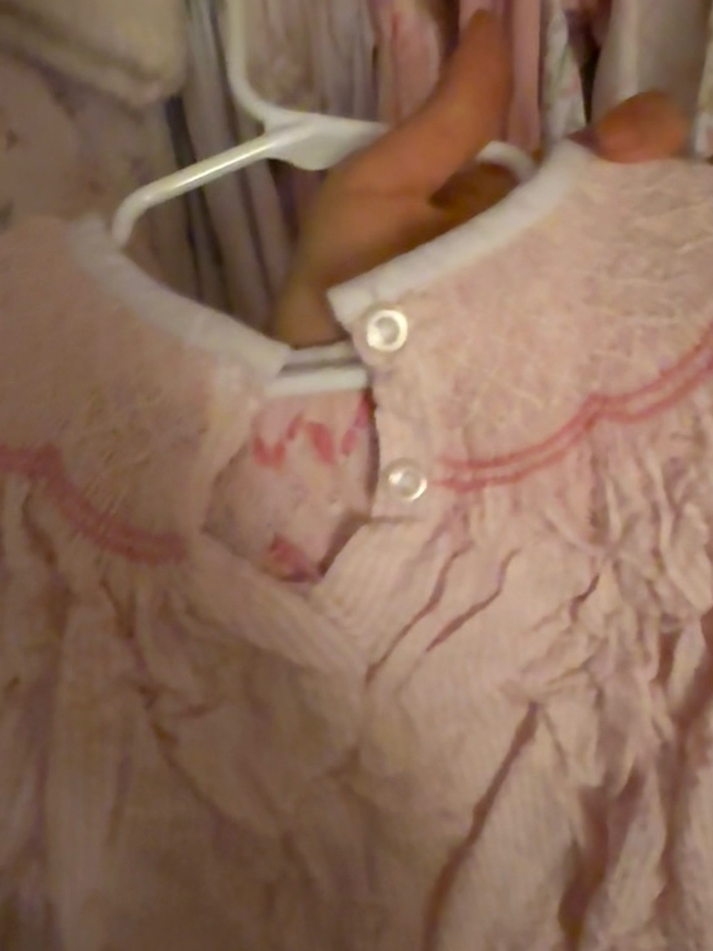 Pink Smocked Ruffle Baby One-Piece - Picture 5 of 7